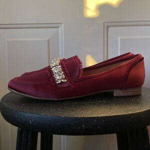 Justfab Women's Burgundy and Red Loafers
